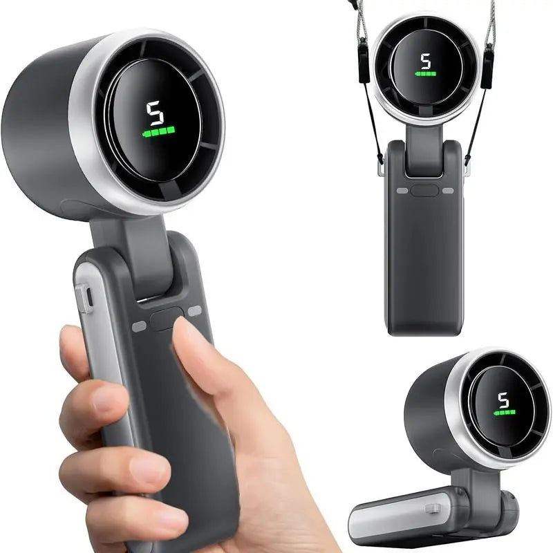 PKNEW® Portable Handheld Turbo Fan, 5 Gear Wind,4000mAh Battery Operated, Up to 10 Working Hours🧊