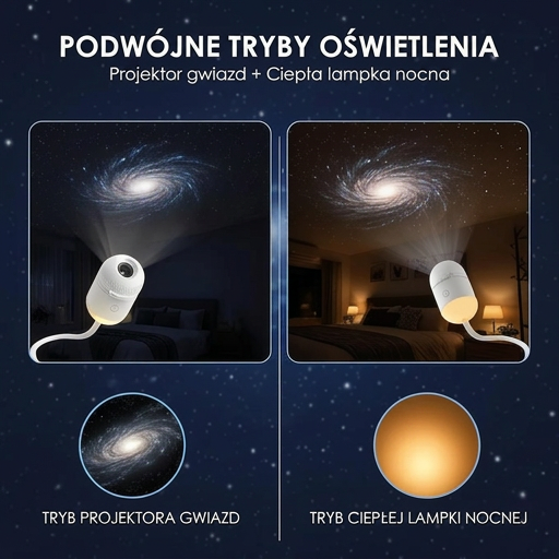 PKNEW®🍈 NEXT-GEN SMART PROJECTION HD Inteligentny Dynamiczny Holograficzny Projektor Nocny 5D 💫
