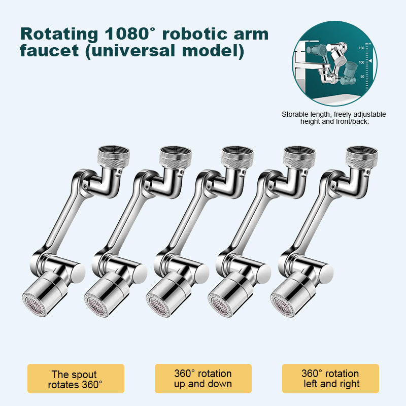 🔥Last Day Promotion 49% OFF🔥👍Rotating 1080° robotic arm faucet (universal model)--👩👩👧👧The direction and water flow rate can be freely adjusted