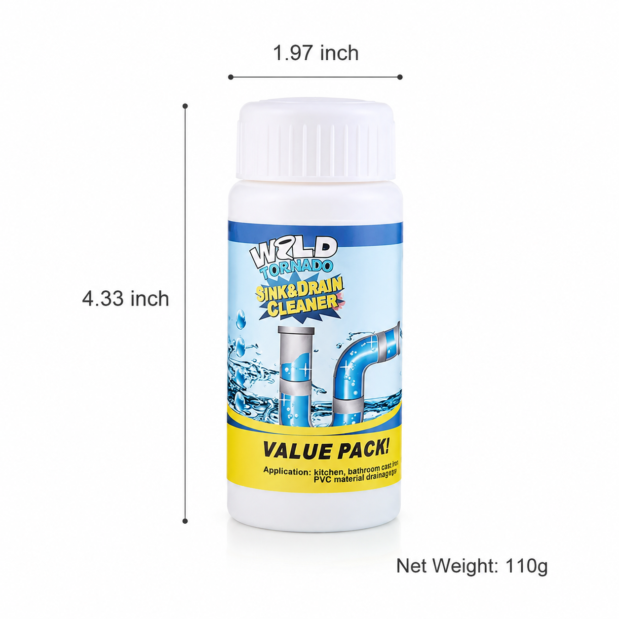 PKNEW® Powerful Sink and Drain Cleaner Powder, Fast Foaming Drain Cleaner for Kitchen and Pipes Cleaning Tool