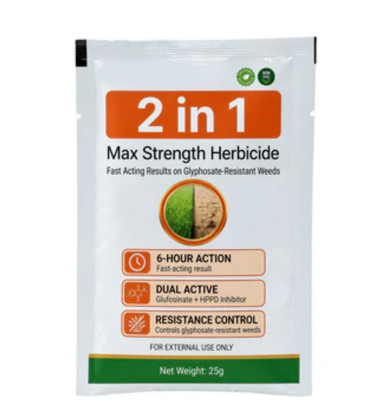 🏆 Oficiální obchod | 2v1 Herbicid Max Strength: Rychlé účinky na plevel odolný vůči glyfosátu
