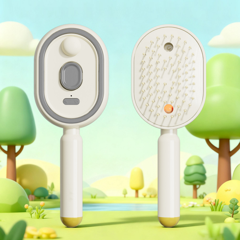DevareonĀ® š„³ 3-in-1 Electric Air Cushion Massage Comb with Mist Spray, Self-Cleaning Steam and Essential Oil Function, Rechargeable Scalp Massage Brush