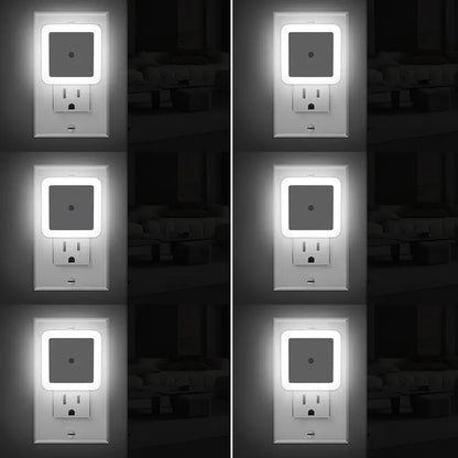 PKNEW® Dusk to Dawn Plug in LED Night Light – Warm White Sensor Lighting for Bedroom & Bathroom💡