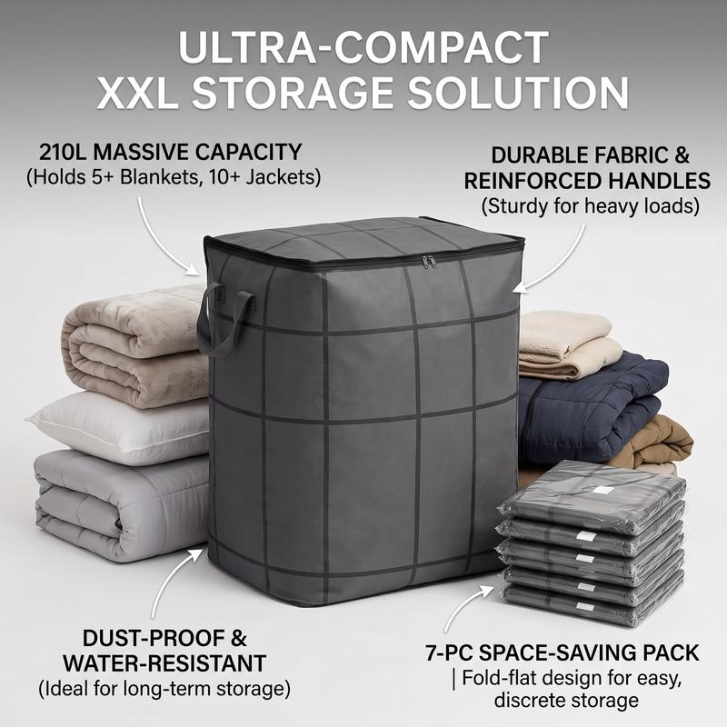 PKNEW® Extra Large Storage Bag – Keep Blankets, Clothes & Bedding Neatly Organized🛍️