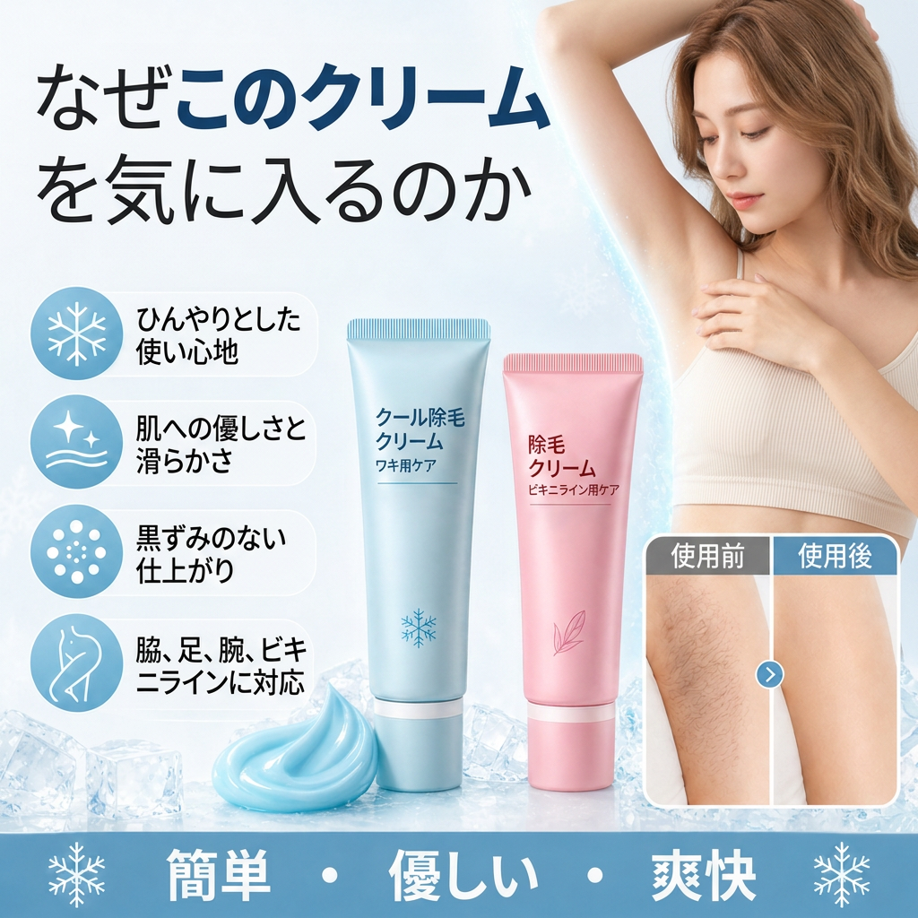 🌱痛みのない仕上がり、肌に優しい除毛クリーム 💧男女兼用