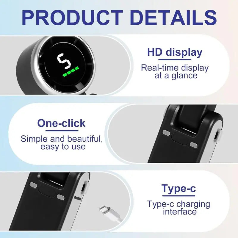 PKNEW® Portable Handheld Turbo Fan, 5 Gear Wind,4000mAh Battery Operated, Up to 10 Working Hours🌪️