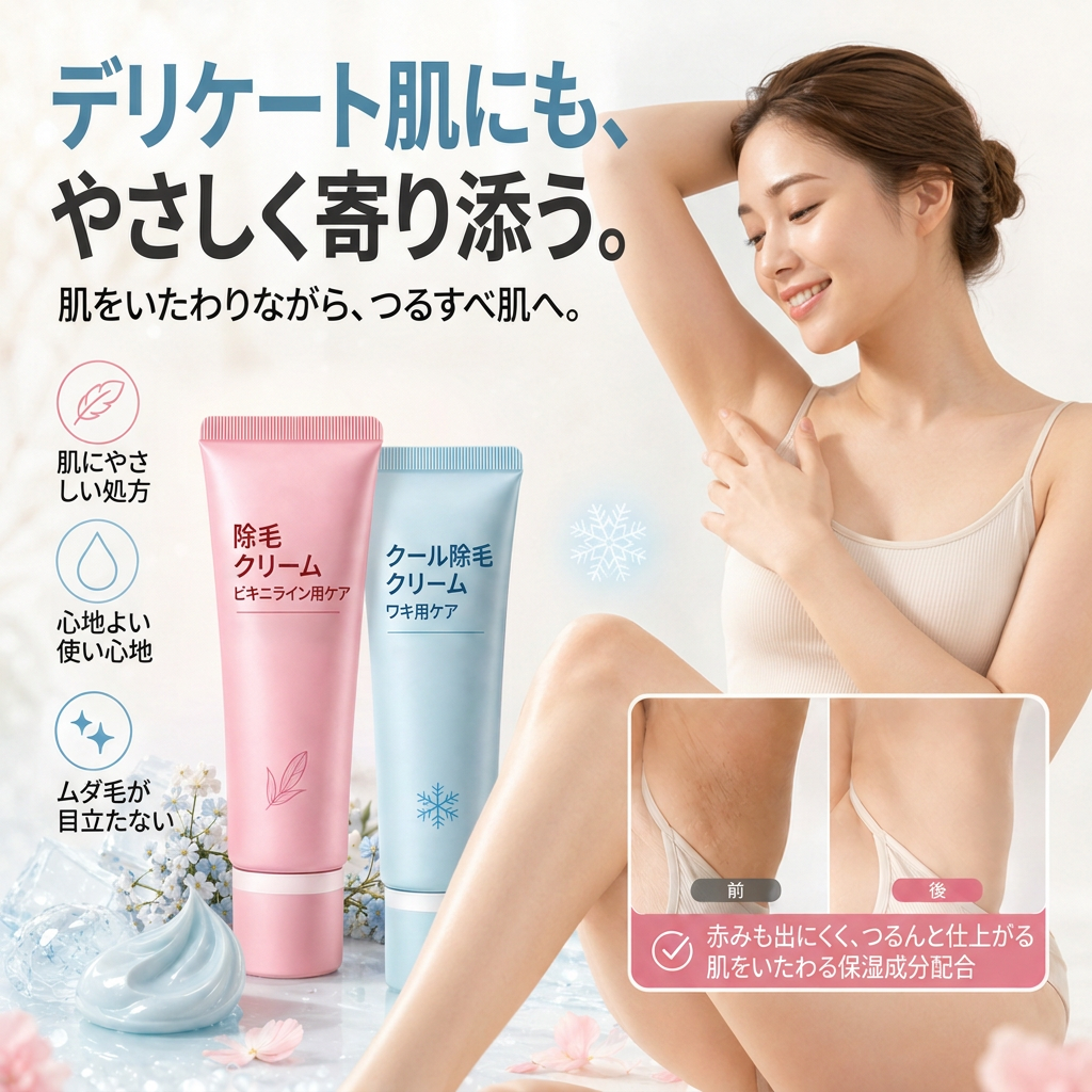 🌱痛みのない仕上がり、肌に優しい除毛クリーム 💧男女兼用