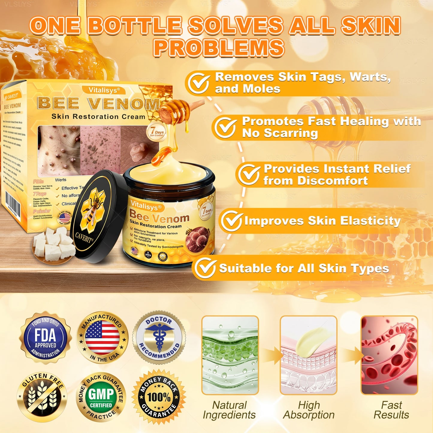 🔥 LAST DAY 80% OFF🔥 Vitalisys® Bee Venom Skin Restoration Cream
