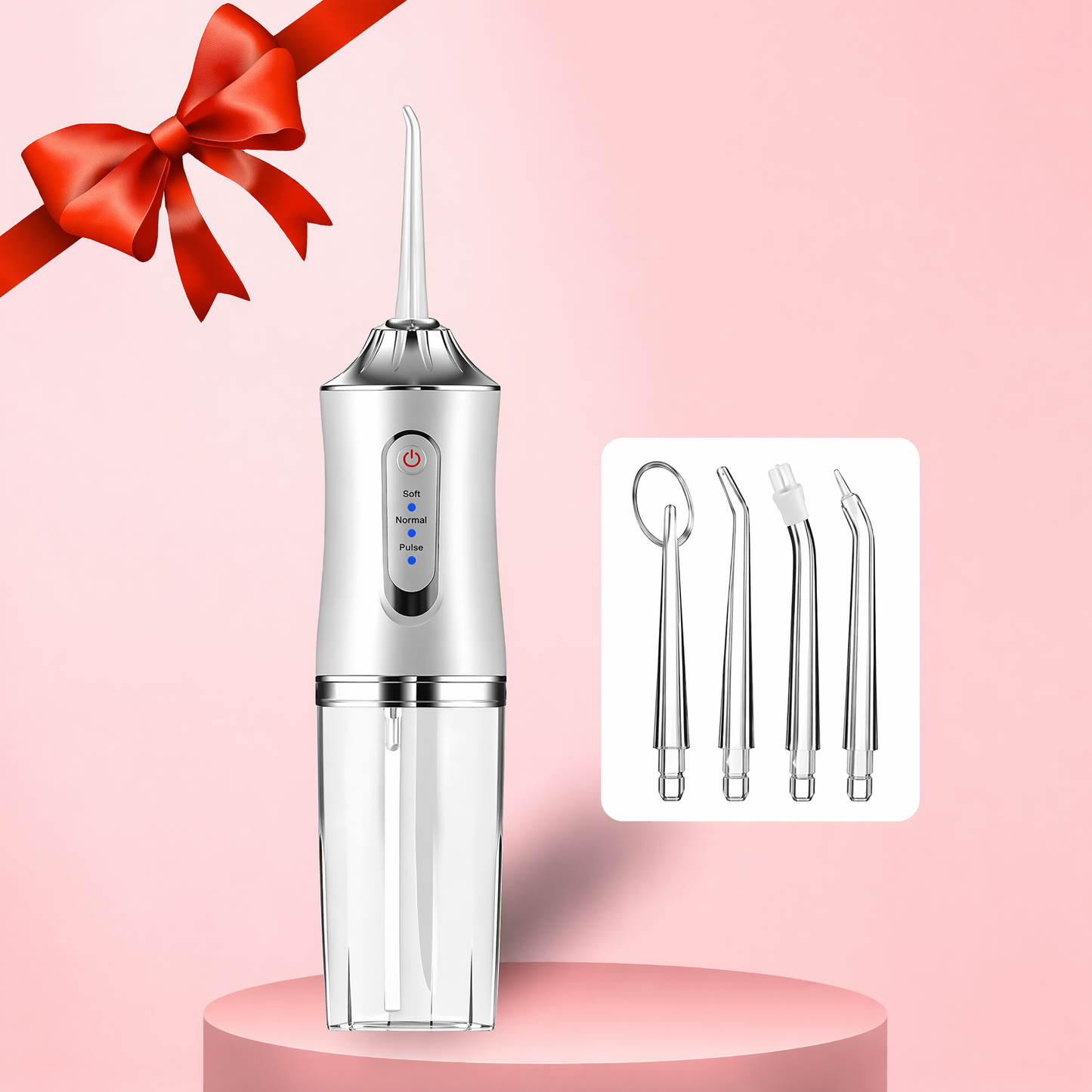 PKNEW® Electric Water Flosser, Portable RechargeableOral Irrigator with 4pcs Multifunctional Nozzlefor Home & Travel, Personal Oral CareAppliance, Oral Hygiene Kit, Dental WaterFlosser🦷