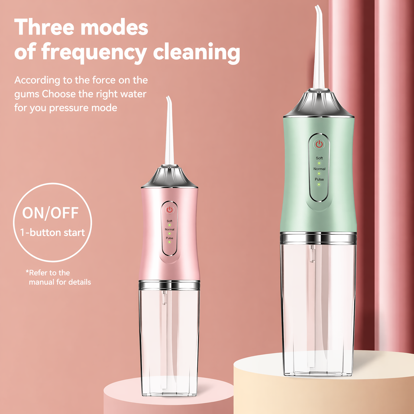 PKNEW® Electric Water Flosser, Portable RechargeableOral Irrigator with 4pcs Multifunctional Nozzlefor Home & Travel, Personal Oral CareAppliance, Oral Hygiene Kit, Dental WaterFlosser🦷