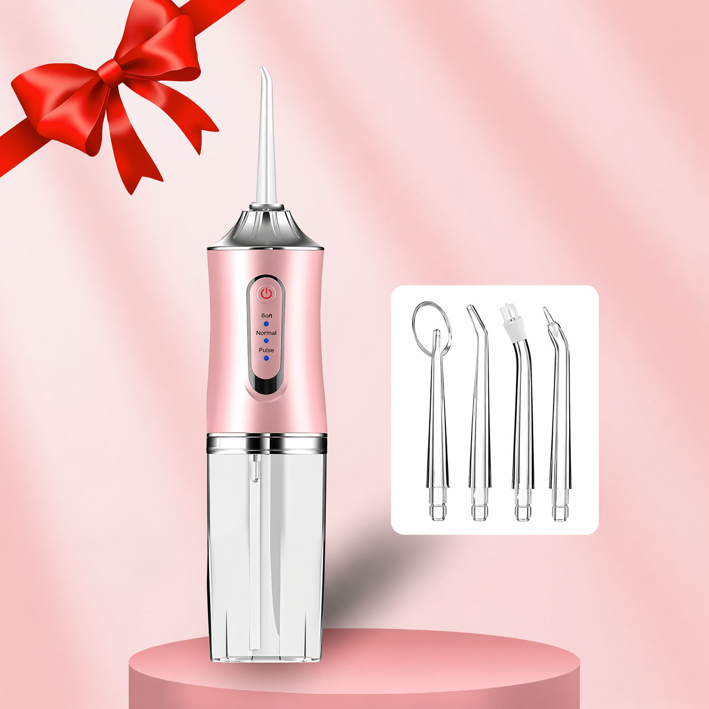 PKNEW® Electric Water Flosser, Portable RechargeableOral Irrigator with 4pcs Multifunctional Nozzlefor Home & Travel, Personal Oral CareAppliance, Oral Hygiene Kit, Dental WaterFlosser🦷