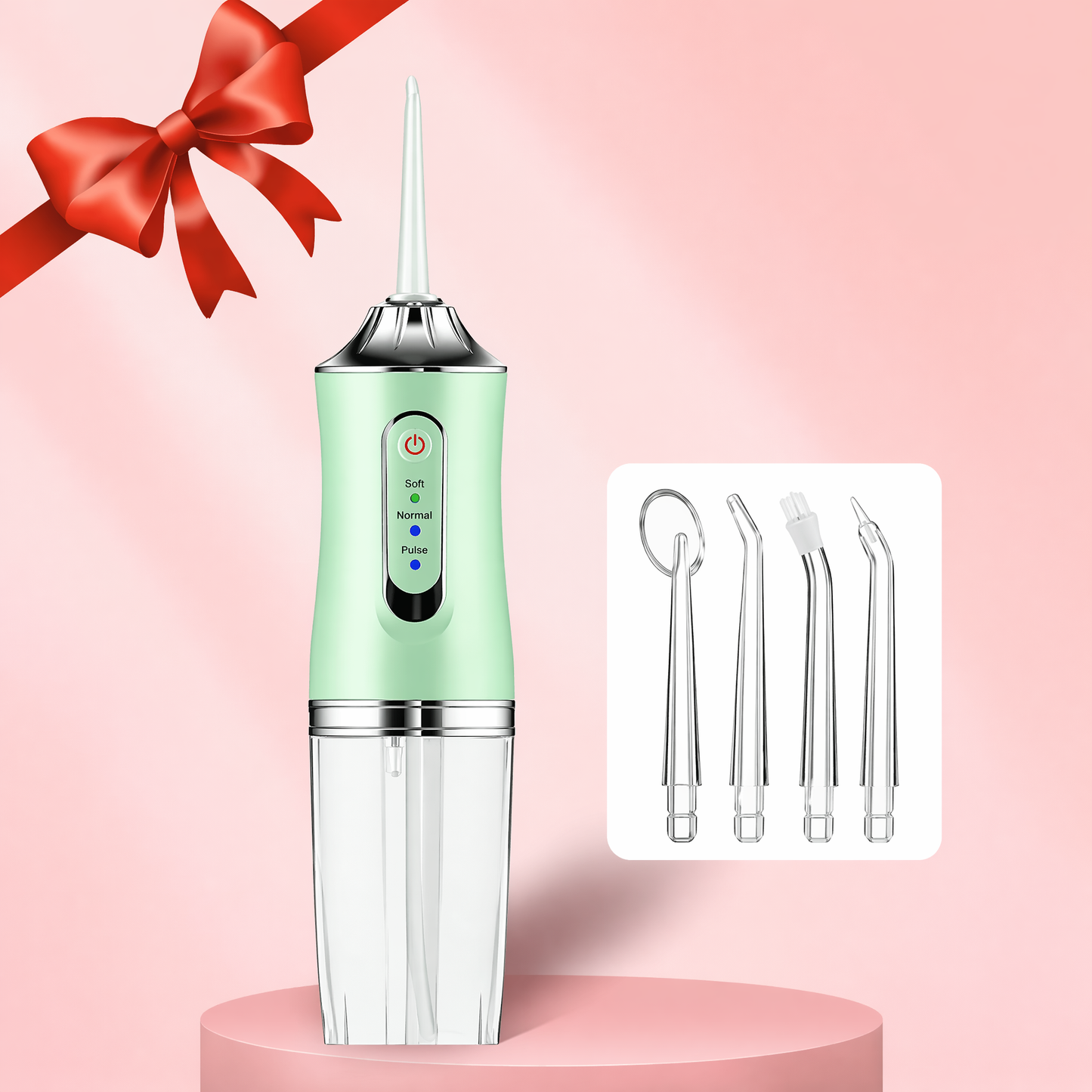 PKNEW® Electric Water Flosser, Portable RechargeableOral Irrigator with 4pcs Multifunctional Nozzlefor Home & Travel, Personal Oral CareAppliance, Oral Hygiene Kit, Dental WaterFlosser🦷