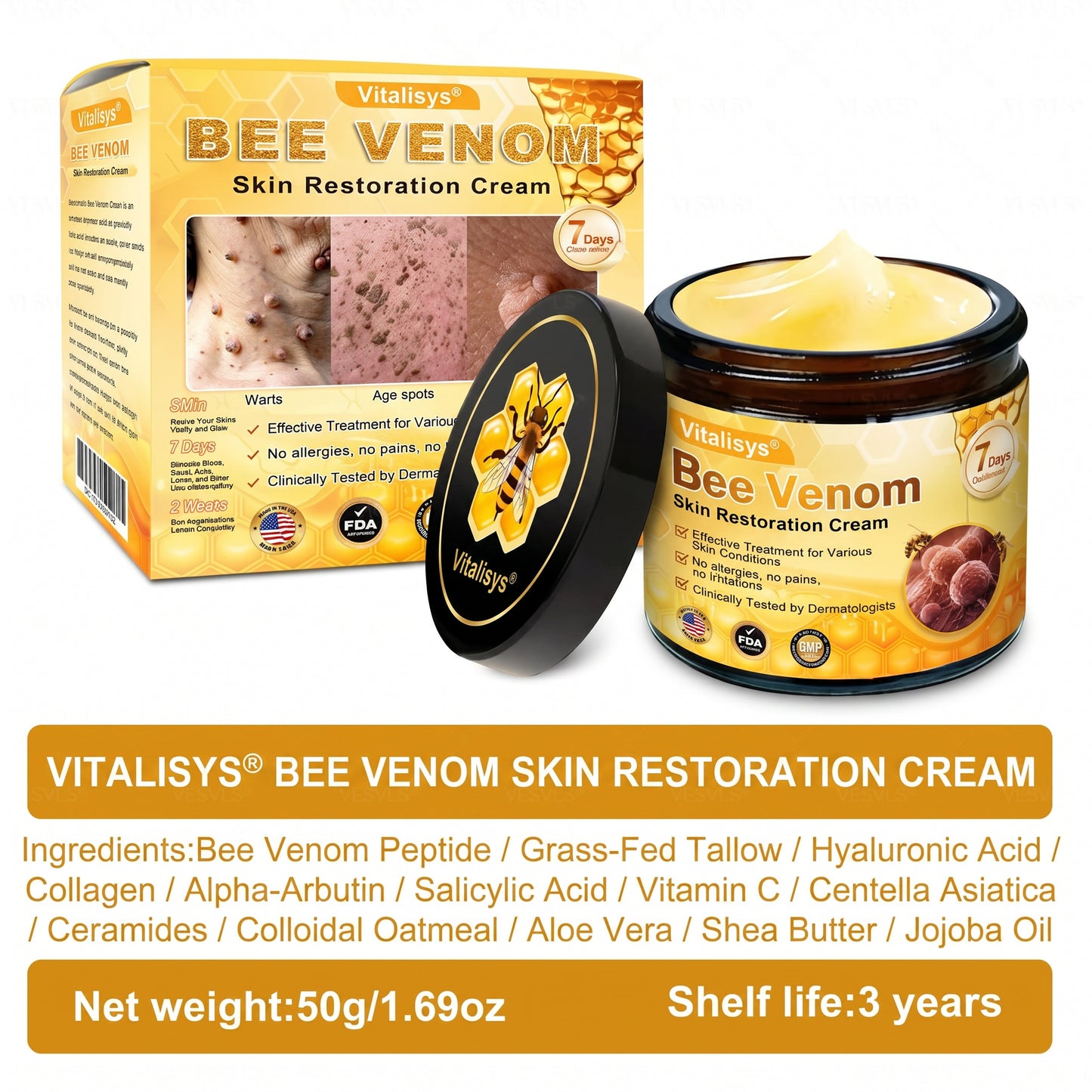 🔥 LAST DAY 80% OFF🔥 Vitalisys® Bee Venom Skin Restoration Cream
