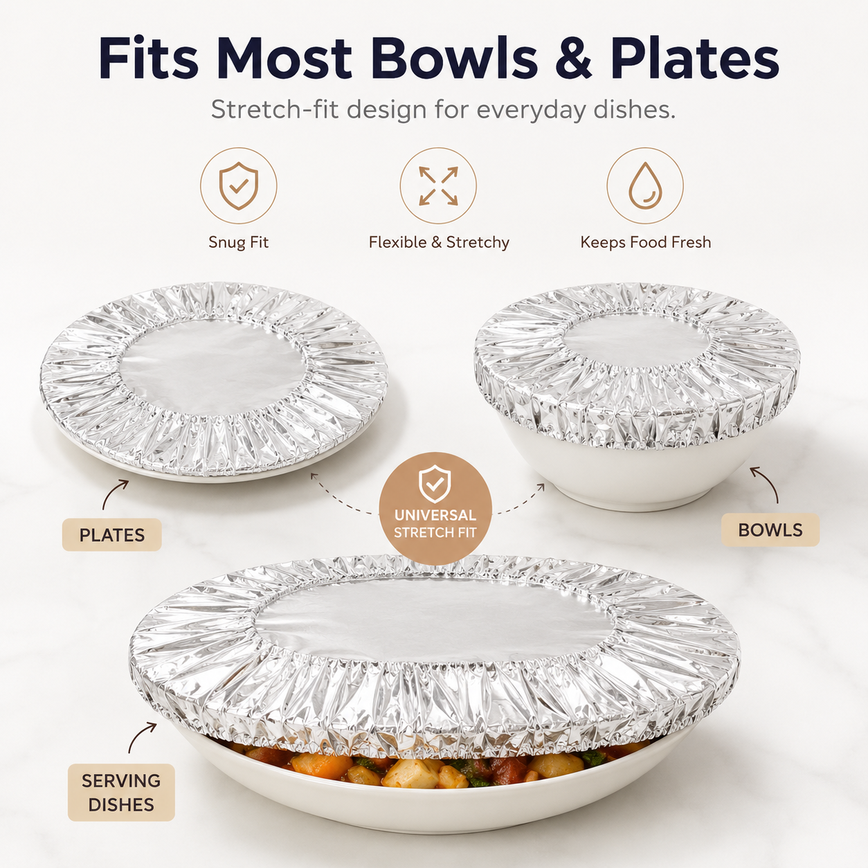 Extra 30% off on sale items | PKNEW® Collapsible Aluminum Foil Food Cover | Keep Meals Warm, Fresh & Protected from Fruit Flies