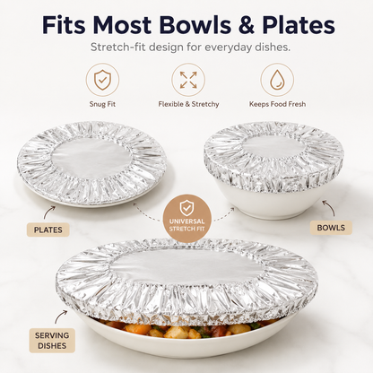 Extra 30% off on sale items | PKNEW® Collapsible Aluminum Foil Food Cover | Keep Meals Warm, Fresh & Protected from Fruit Flies