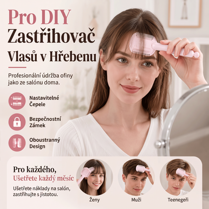 🔥🔥Vyhněte se kadeřnickým úpravám✂️ 4stupňový hřeben pro zastřihování a ředění vlasů – snadná ofina, tvarování a úprava vlasů doma 👸