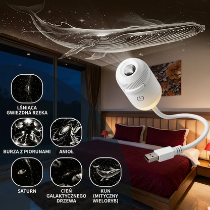 PKNEW®🍇 NEXT-GEN SMART PROJECTION HD Inteligentny Dynamiczny Holograficzny Projektor Nocny 5D 💫