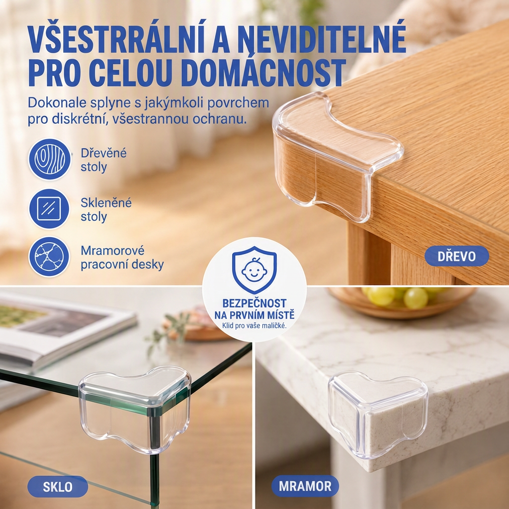 Průhledné chrániče rohů pro děti 💥 – Nárazuvzdorné a téměř neviditelné 💎