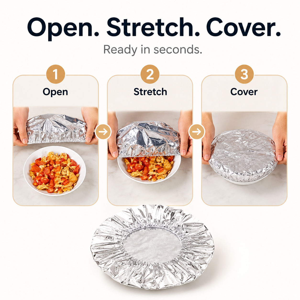 Extra 30% off on sale items | PKNEW® Collapsible Aluminum Foil Food Cover | Keep Meals Warm, Fresh & Protected from Fruit Flies