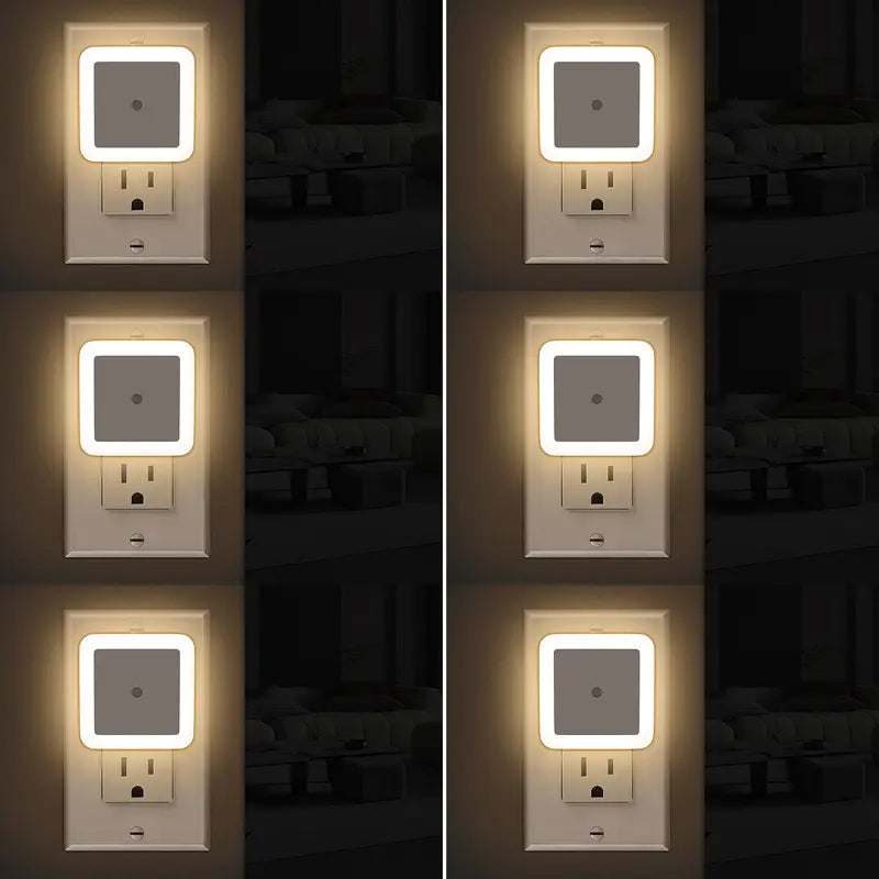 PKNEW® Dusk to Dawn Plug in LED Night Light – Warm White Sensor Lighting for Bedroom & Bathroom💡