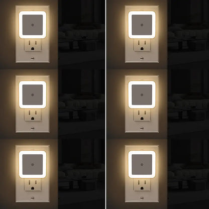 PKNEW® Dusk to Dawn Plug in LED Night Light – Warm White Sensor Lighting for Bedroom & Bathroom💡