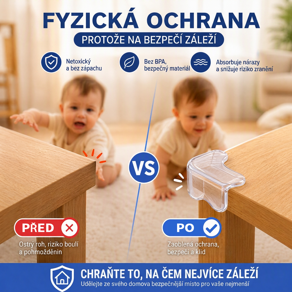 Průhledné chrániče rohů pro děti 💥 – Nárazuvzdorné a téměř neviditelné 💎