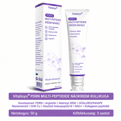 Vitalisys®🔥 PDRN-i ja mitme peptiidiga massaaži-kehakreem aplikaatorrullikuga – vananemisvastane toime; niisutab, pinguldab ja tõstab nahka; soodustab taastumist; ühtlustab nahatooni ning vähendab ebatäiusi ja tumedaid laike.