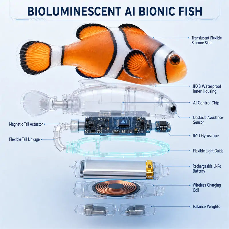 PKNEW® Interactive Light-Up Robotic Toy Fish