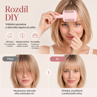 🔥🔥Vyhněte se kadeřnickým úpravám✂️ 4stupňový hřeben pro zastřihování a ředění vlasů – snadná ofina, tvarování a úprava vlasů doma 👸