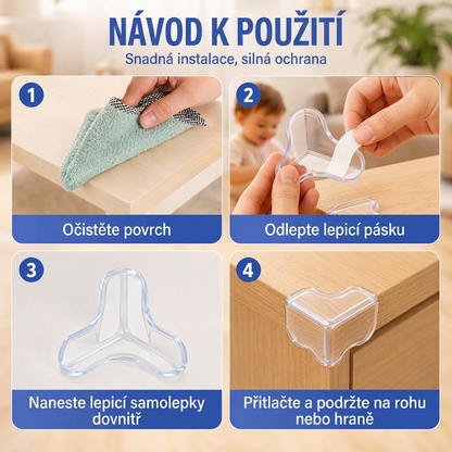 Průhledné chrániče rohů pro děti 💥 – Nárazuvzdorné a téměř neviditelné 💎