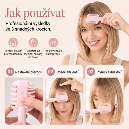 🔥🔥Vyhněte se kadeřnickým úpravám✂️ 4stupňový hřeben pro zastřihování a ředění vlasů – snadná ofina, tvarování a úprava vlasů doma 👸