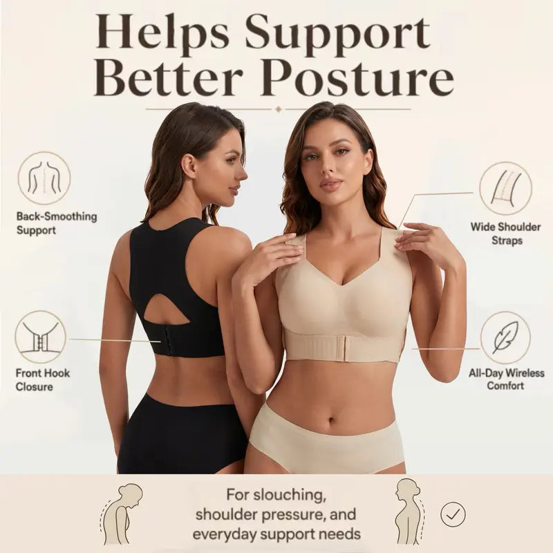 BULESHOT® 2026 Posture Bra, women’s beige wireless bra, soft breathable non-removable molded cup✨