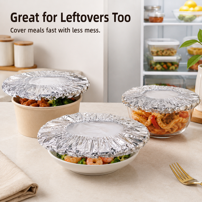 Extra 30% off on sale items | PKNEW® Collapsible Aluminum Foil Food Cover | Keep Meals Warm, Fresh & Protected from Fruit Flies