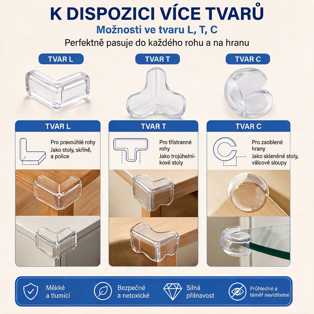 Průhledné chrániče rohů pro děti 💥 – Nárazuvzdorné a téměř neviditelné 💎