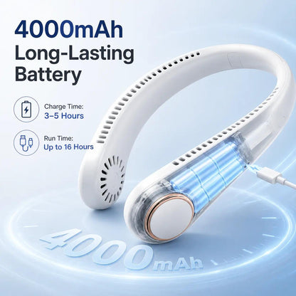 Extra 30% off on sale items | PKNEW® Portable Neck Fan, Bladeless Wearable Personal Fan, Hands-Free Cooling for Outdoor & Office