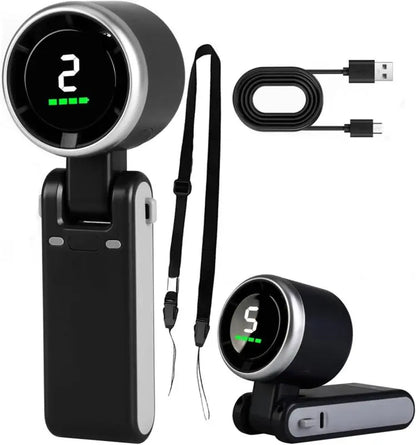 PKNEW® Portable Handheld Turbo Fan, 5 Gear Wind,4000mAh Battery Operated, Up to 10 Working Hours🌪️
