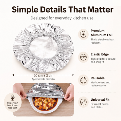 Extra 30% off on sale items | PKNEW® Collapsible Aluminum Foil Food Cover | Keep Meals Warm, Fresh & Protected from Fruit Flies