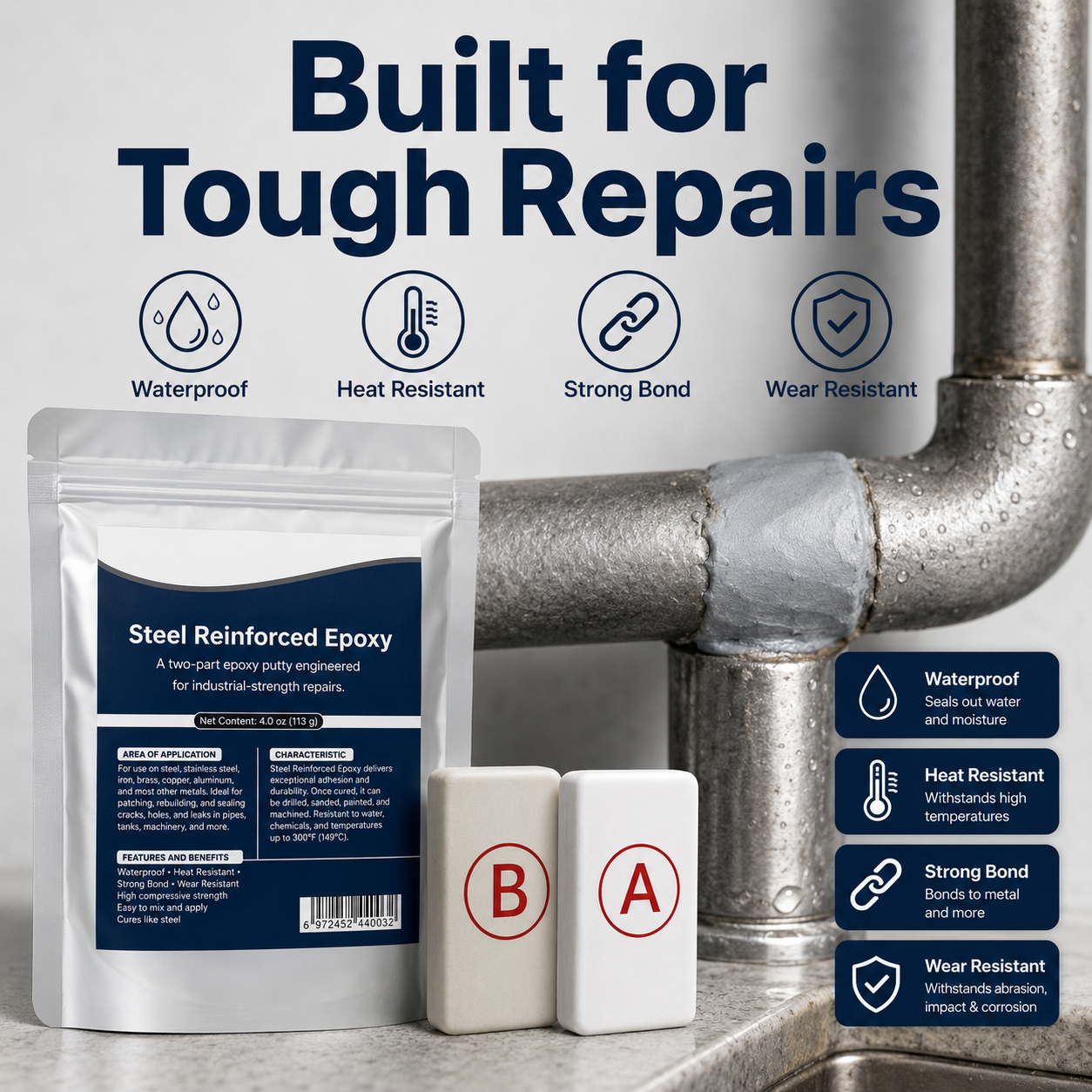 PKNEW® Steel Reinforced Epoxy Repair Putty🏠