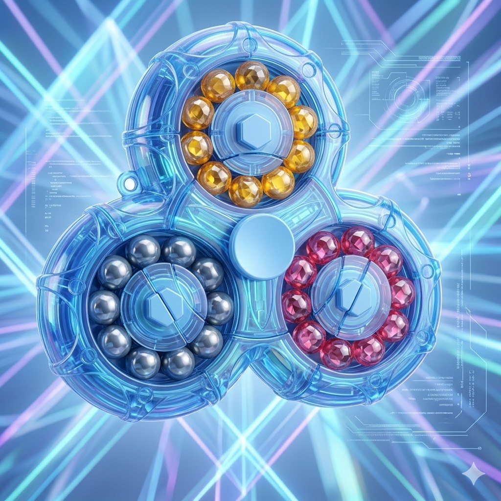 Educational Magic Bean Puzzle Cube - 6-Sided Rotating Fidget Spinner - STEM Brain Teaser Sensory Toy for Kids