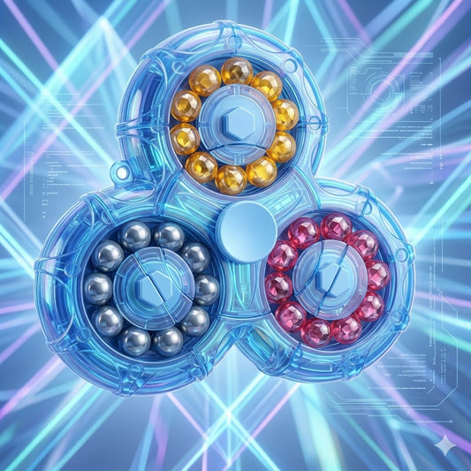 Educational Magic Bean Puzzle Cube - 6-Sided Rotating Fidget Spinner - STEM Brain Teaser Sensory Toy for Kids