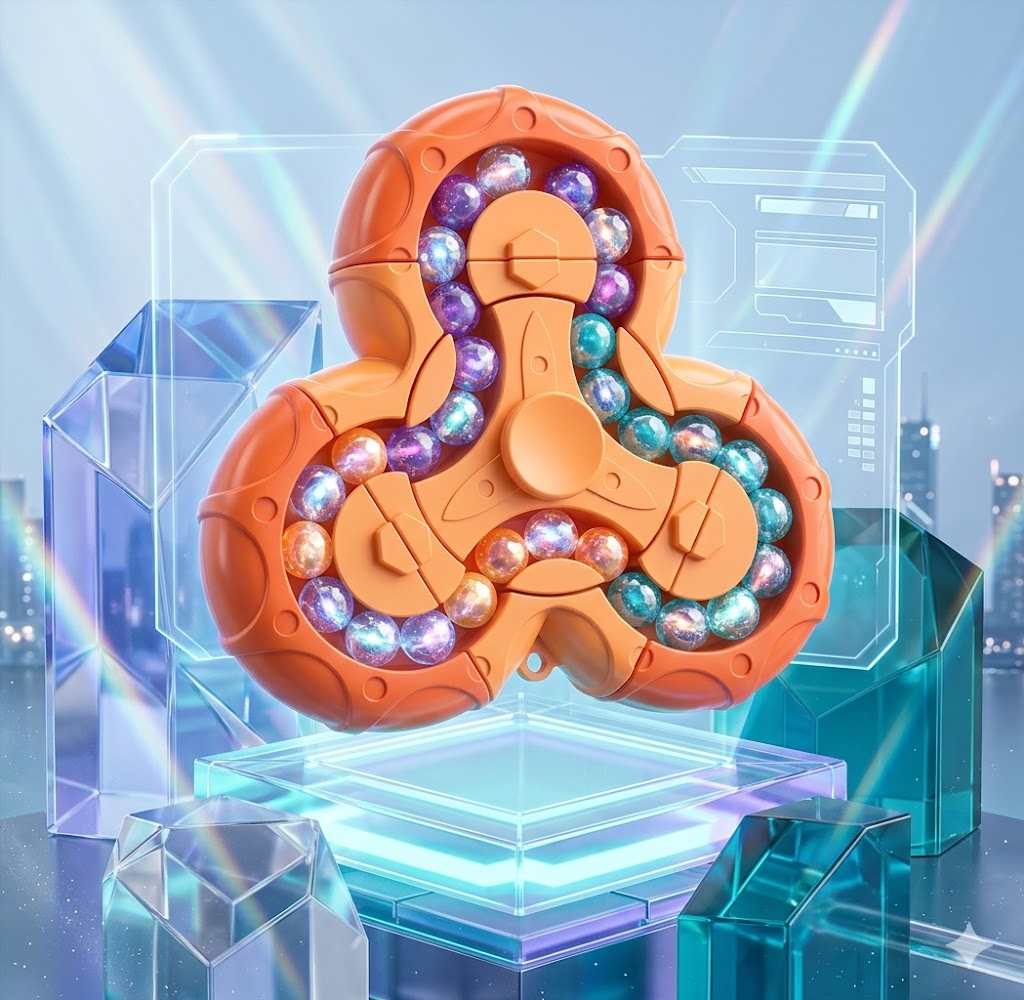 Educational Magic Bean Puzzle Cube - 6-Sided Rotating Fidget Spinner - STEM Brain Teaser Sensory Toy for Kids