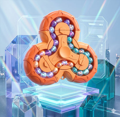 Educational Magic Bean Puzzle Cube - 6-Sided Rotating Fidget Spinner - STEM Brain Teaser Sensory Toy for Kids
