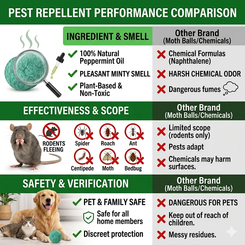 🐁Peppermint Pest Repellent Balls - Mice Rats Spiders Gone!--Safe For Pets