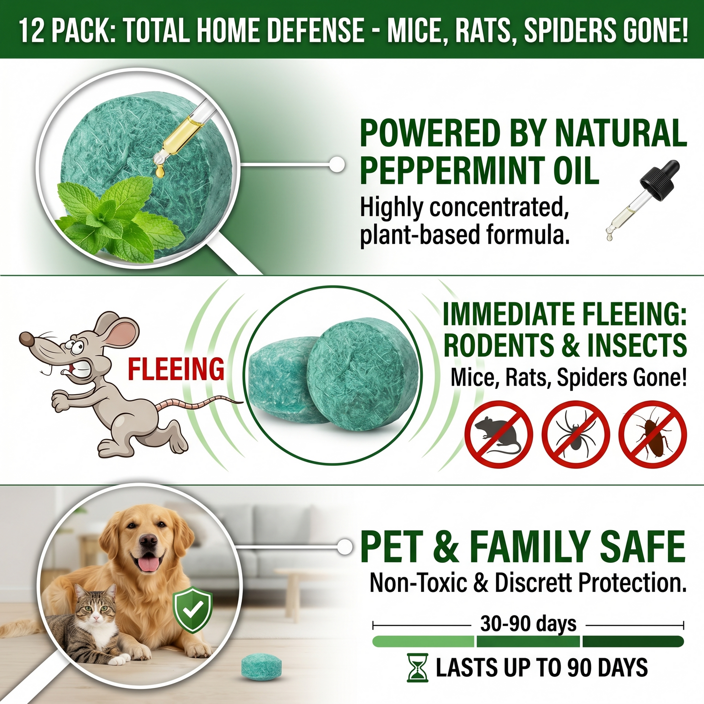 🐁Peppermint Pest Repellent Balls - Mice Rats Spiders Gone!--Safe For Pets
