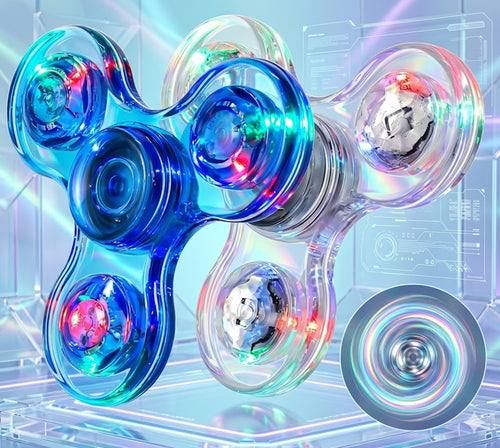 Glow in the Dark Fidget Spinner Toys - LED Light Up Party Favors & ADHD Sensory Toy for Kids