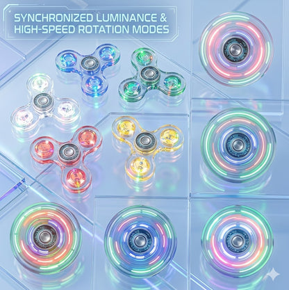 Glow in the Dark Fidget Spinner Toys - LED Light Up Party Favors & ADHD Sensory Toy for Kids