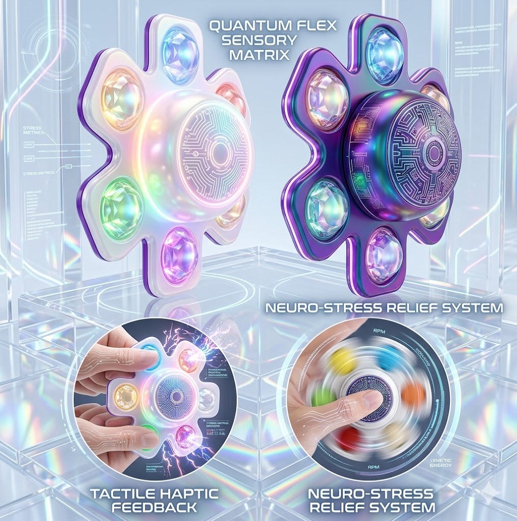 Reversible Face Bubble Spinner - ADHD & Autism Sensory Fidget Toy - Calming Stress Relief Gift for Children