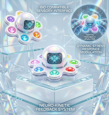 Reversible Face Bubble Spinner - ADHD & Autism Sensory Fidget Toy - Calming Stress Relief Gift for Children