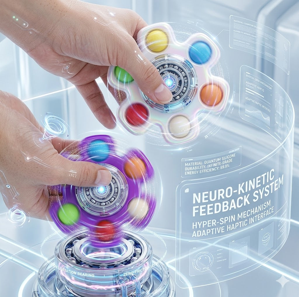 Reversible Face Bubble Spinner - ADHD & Autism Sensory Fidget Toy - Calming Stress Relief Gift for Children