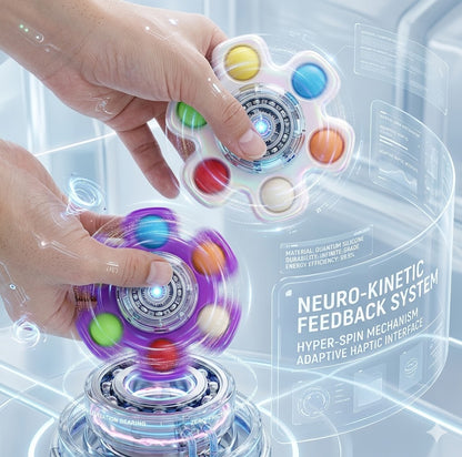 Reversible Face Bubble Spinner - ADHD & Autism Sensory Fidget Toy - Calming Stress Relief Gift for Children